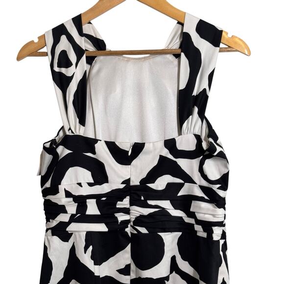 NEW David Meister Dress Black White Geometric Size 10 Sleeveless Cocktail Party - Picture 4 of 10